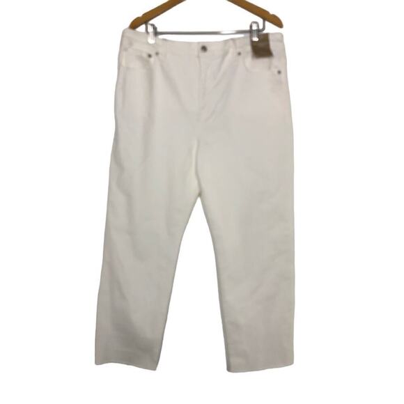Madewell The '90s Straight Crop Jeans Raw Hem Cropped Denim Tile White NWT 33 - Picture 5 of 13